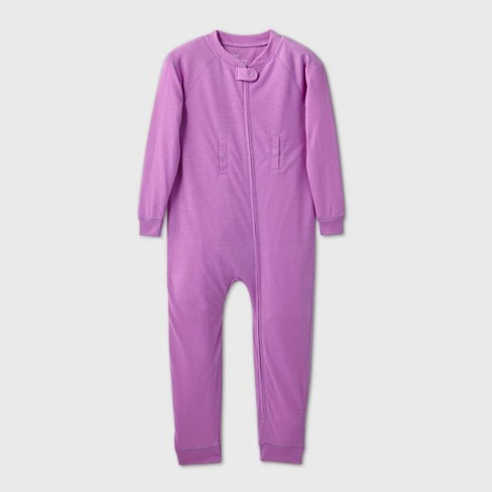 Cat & Jack Toddler Adaptive Pajama Jumpsuit 3T‎ Purple Bodysuit Sleepwear Zipper